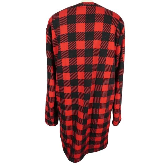 Simply Southern Large flannel Nightgown faux Fur Lined Plaid Holiday Winter - Picture 2 of 9